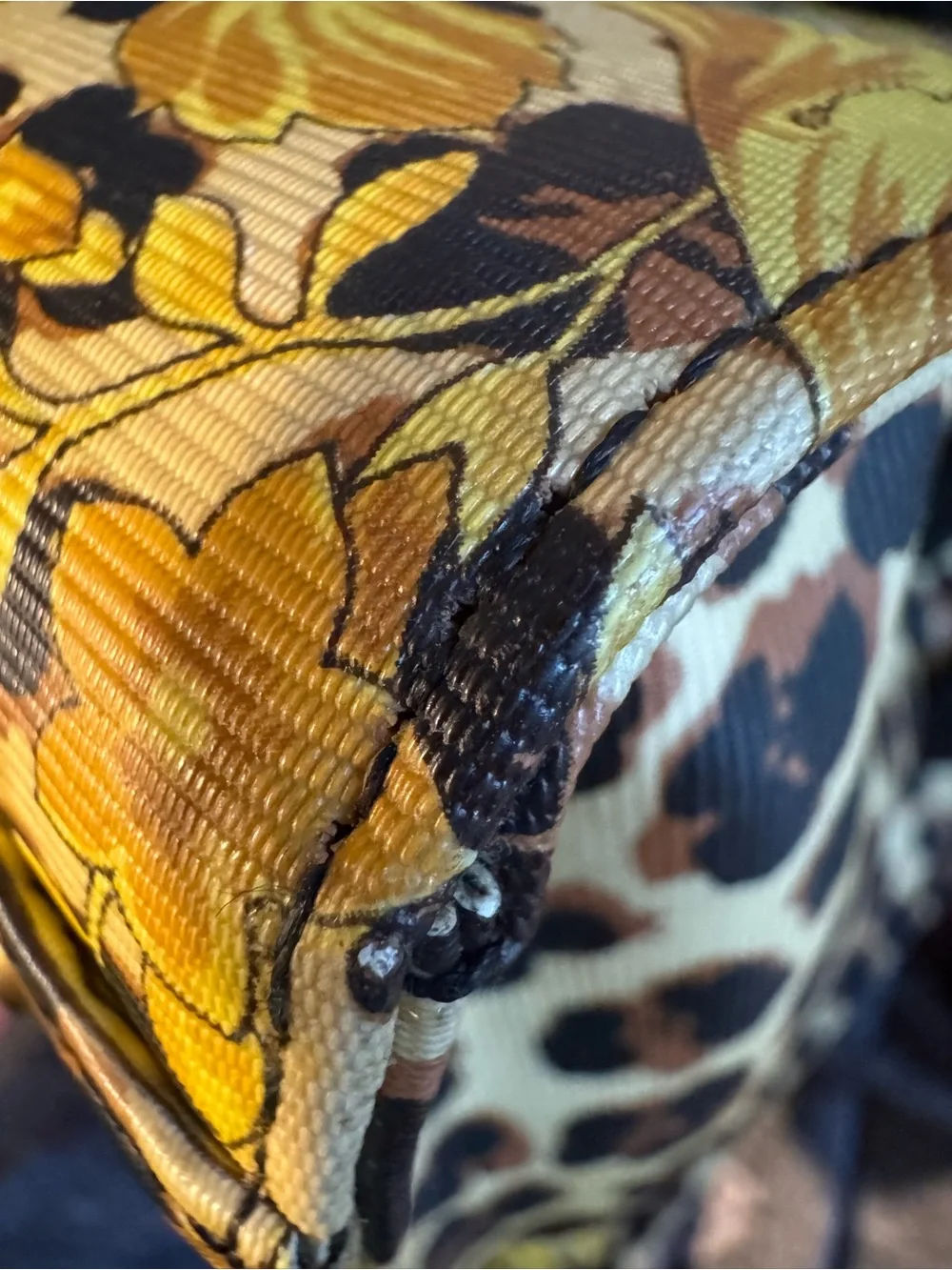 Versace Vintage Leopard Baroque Sunburst 2-Way Bag w/Dust Bag and COA